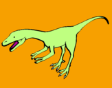 Disegno Velociraptor II pitturato su policarpo