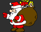 Disegno Babbo Natale e il suo sacco di regali  pitturato su Pierluigi 5 anni