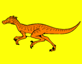 Disegno Velociraptor  pitturato su marco rutigliano