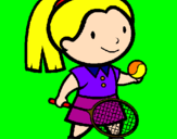 Disegno Ragazza che gioca a tennis  pitturato su federica