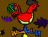 Disegno Banderuole e gallo  pitturato su anónimo
