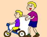 Disegno Triciclo pitturato su Agostino
