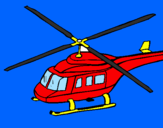 Disegno Elicottero   pitturato su sunil