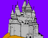 Disegno Castello medievale  pitturato su giovanni