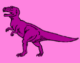 Disegno Tyrannosaurus Rex  pitturato su Cuoricina