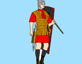 Disegno Soldato romano  pitturato su masca