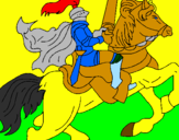 Disegno Cavaliere a cavallo pitturato su sergio