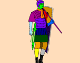 Disegno Soldato romano  pitturato su Lorenzo F.