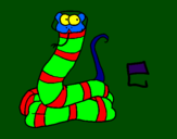 Disegno Serpente  pitturato su nunzio