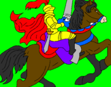 Disegno Cavaliere a cavallo pitturato su 65456