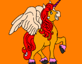 Disegno Unicorno con le ali  pitturato su rebecca andretta