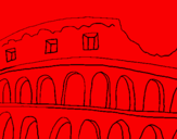 Disegno Colosseo pitturato su enrico