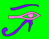 Disegno Occhio di Horus  pitturato su a