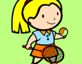 Disegno Ragazza che gioca a tennis  pitturato su veronica  