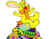 Disegno Coniglio di Pasqua pitturato su MARIA GIULIA