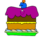 Disegno Torta di compleanno  pitturato su dylan