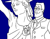 Disegno Stati Uniti d'America pitturato su daniele  damiano