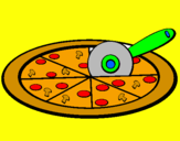 Disegno Pizza pitturato su denise,sara,nicole