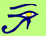 Disegno Occhio di Horus  pitturato su LULU