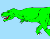 Disegno Tyrannosaurus Rex  pitturato su tirannsauro