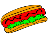 Disegno Hot dog pitturato su clelia