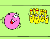 Disegno Boccia da bowling  pitturato su Lisa