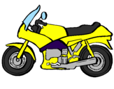 Disegno Motocicletta  pitturato su elia
