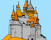 Disegno Castello medievale  pitturato su laura