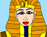 Disegno Tutankamon pitturato su beto