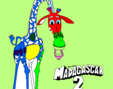 Disegno Madagascar 2 Melman pitturato su alessandro