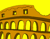 Disegno Colosseo pitturato su Gaia
