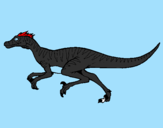 Disegno Velociraptor  pitturato su MARCO
