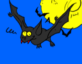Disegno Pipistrello pazzo  pitturato su elisa