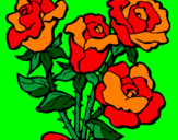 Disegno Mazzo di rose  pitturato su ZAHRA