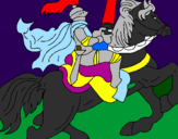 Disegno Cavaliere a cavallo pitturato su michelangelo