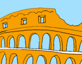 Disegno Colosseo pitturato su Hiba