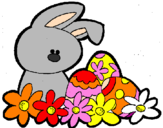 Disegno Coniglietto di Pasqua  pitturato su maria federica