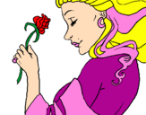 Disegno Principessa con una rosa pitturato su lucrezia