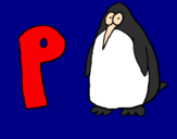 Disegno Pinguino pitturato su michelle