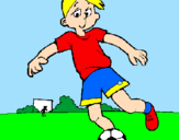 Disegno Giocare a calcio pitturato su UMBERTO 