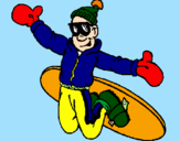 Disegno Salto con lo snowboard pitturato su manuel carolina marco ang
