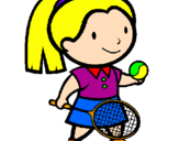 Disegno Ragazza che gioca a tennis  pitturato su alice.f.