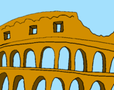 Disegno Colosseo pitturato su PETRù MORE AL COLOSSEO 