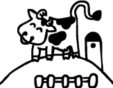 Disegno Mucca felice pitturato su mucca