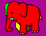 Disegno Elefante bebè  pitturato su michi