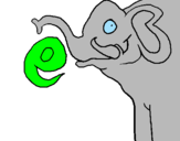 Disegno Elefante  pitturato su clun