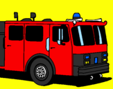 Disegno Camion dei pompieri pitturato su fabrizio