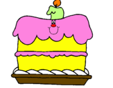 Disegno Torta di compleanno  pitturato su kiki9c