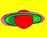 Disegno Saturno pitturato su PAOLO