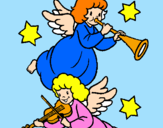 Disegno Angeli musicisti  pitturato su Giusy